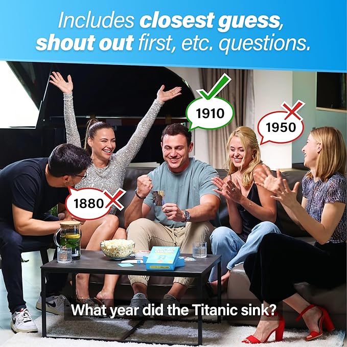 Super Trivia Game for Adults with 1200 Questions - Fun Board Game for Adults - Family Road Trip Travel Game for The Pursuit of Trivial Knowledge