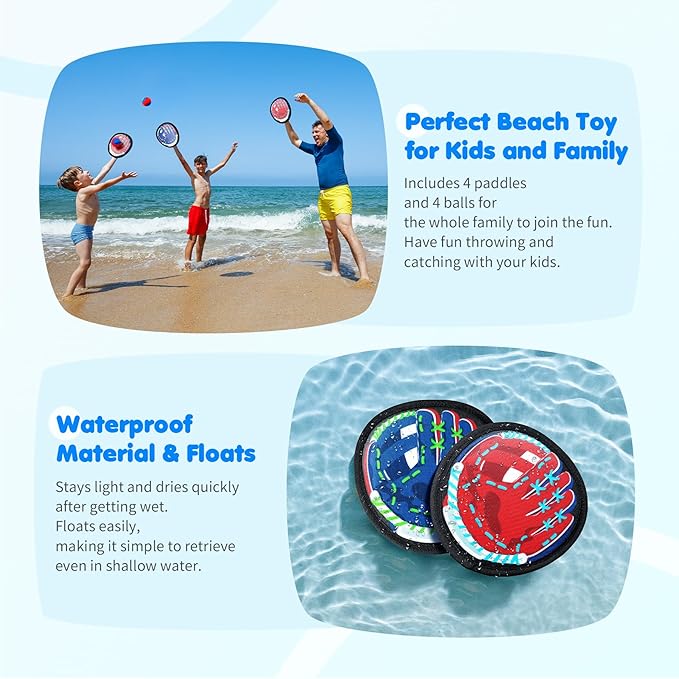 Toss and Catch Ball Set - Ultra Soft & Safe Toddler Baseball Gloves Designed for Pain-Free - Kids Games Toys Indoor Outdoor - Great for Yard Beach Pool - Gift for Boys Girls 2-4 5-7 8-10 Years
