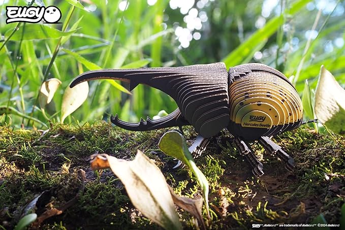 Eugy Hercules Beetle 3D Puzzle - 42 Piece Eco-Friendly Educational Toy Puzzle for Boys, Girls & Kids Ages 6+