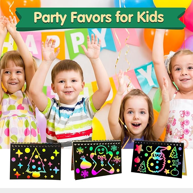 ZMLM Scratch Art Party Favors: 36 Pcs Birthday Gifts Goodie Bags Stuffers Rainbow Scratch Paper Craft Notebooks for Kids 4-8 Classroom Prize Students End School Supplies Toy Girls Boys Return Gift