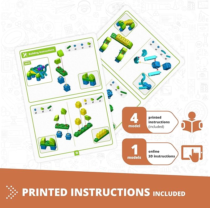 Engino STEAM Labs, Learning About Wild Animals, Construction Toys for Ages 3+, Building Blocks, STEM Kit for Girls & Boys, Preschool Educational Toys (5 Models)