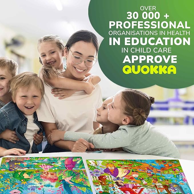 QUOKKA Puzzles for Kids Ages 4-6 – 4-Pack 60-Piece Puzzles for Kids – Fairy Tale Jigsaw Puzzle Set – Toddler Puzzle Ages 4-6 – Educational Learning Toys – FSC Certified – Gift for 5 Year Olds