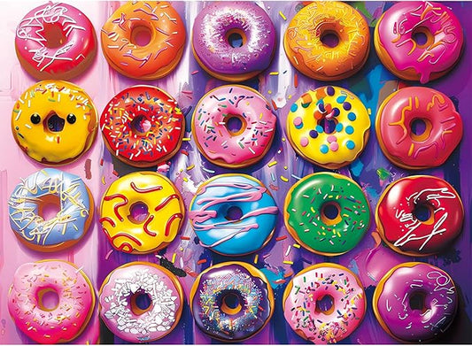 500 Pieces Puzzles for Adults–Colorful Donuts Puzzle for Adults Children Elderly–Recycled Paper Jigsaw Puzzle 500 Pieces–Glossy, Sturdy Pieces Challenging Family Game Great Gift Idea (20.5x15in)