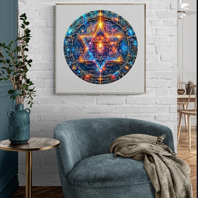 Wooden Puzzles for Adults - Star of David Wood Puzzles Adult - Unique Animal Shape Wooden Jigsaw Puzzles for Adults - Birthday Gifts for Puzzle Lovers, Family (11.4 * 11.3in)