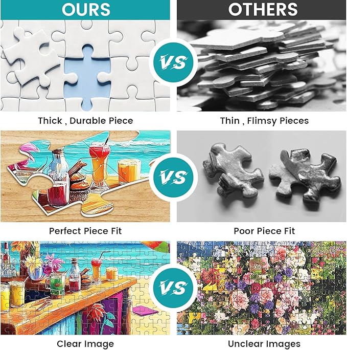 500 Piece Puzzle for Adults, Vacation Jigsaw Puzzle, Seaside Bar Puzzles 500 Pieces Birthday Party for Family Kids and Adults Funny Puzzle, Fun and Challenging Family Games 20.5×15 in