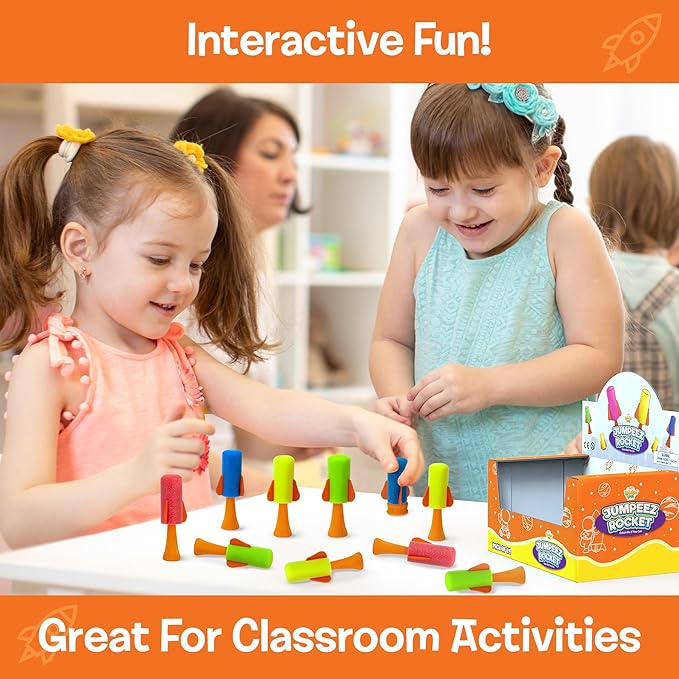 IPIDIPI TOYS Jumpeez Jumping Rocket Poppers – 24-Pack Spring Launcher Toys for Kids – Ideal Birthday Party Favors, Goodie Bag Stuffers, School Prizes, Classroom Rewards for Boys & Girls