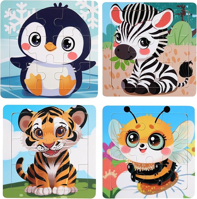 Wooden Puzzles for Toddlers 2-4, 9 Pieces Jigsaw Puzzles for Kids Ages 3-5, Toddler Toys for 2-4 Preschool Learning Activities, Learning & Educational Toys for Boys and Girl