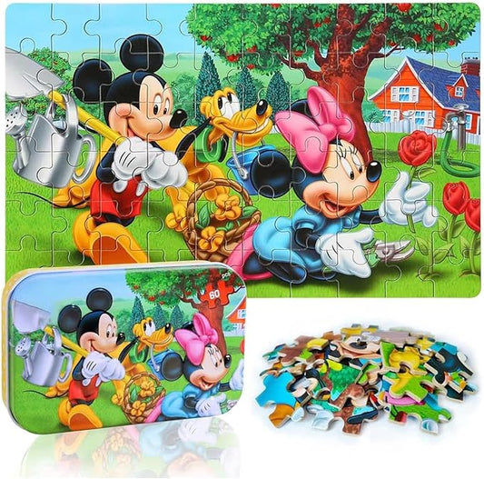 LELEMON Puzzles for Kids Ages 4-6, 60 Piece Puzzles for Kids Ages 3-5 in a Metal Box, Educational Jigsaw Puzzles Childrens Puzzle Games Puzzle Toys for Girls and Boys