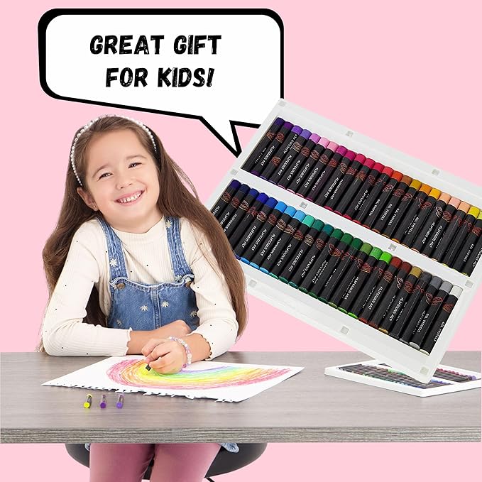 Aliferous Art Oil Pastels for Kids - 48 Color Pastels for Kids - Perfect Classroom Art Supplies - Easy to Blend with Vibrant Colors