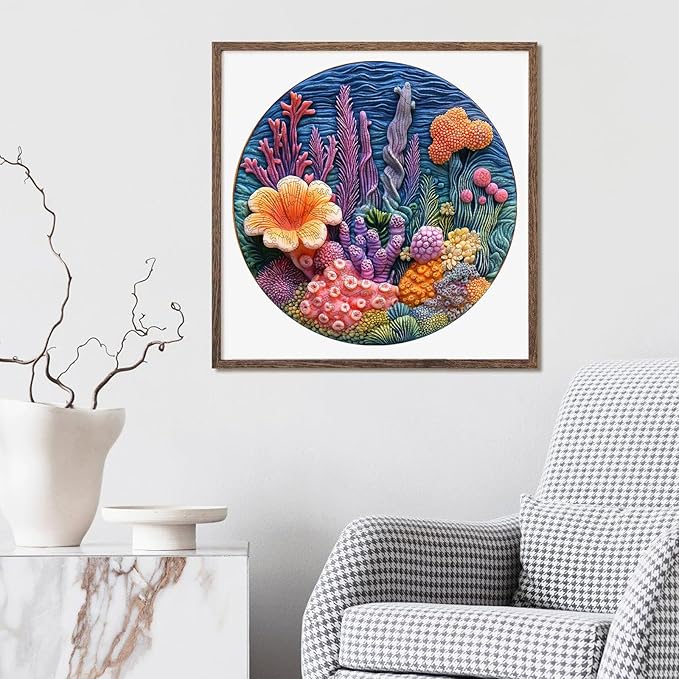 Wooden Puzzles for Adults - Seaweeds Jigsaw Puzzle 200 Piece, Oceans Puzzle, Unique Shaped Creative Gift Toys for Kids and Family Games