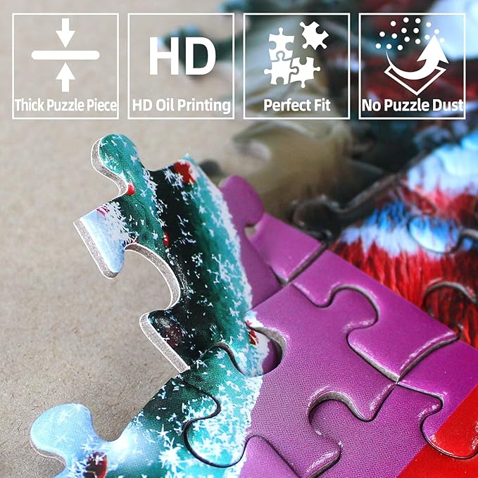 Northern Lights 1000 Piece Jigsaw Puzzle for Adults Cat Colorful Aurora Borealis Winter Scene Snowy Landscape Cozy Cabin Bookshelf Challenging Puzzle Game for Christmas Holiday Family Night (27"x19")