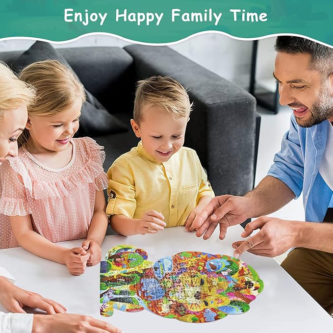 Animal Puzzles for Kids Ages 6-8 200 Piece Lion Jigsaw Puzzles Unique Animal Shape Floor Puzzle Ages 8-10 Learning Educational Toys Birthday Gift for Boys Girls Ages 10-12
