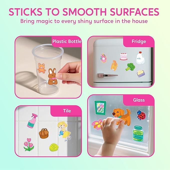 Klever Kits Reusable Sticker Book for Kids, My Dream Home 4 Play Scenes with 200+ Washable Stickers Plane Activity for Toddler Aged 3 4 5 6 7 8 Girls and Boys Birthday Gift