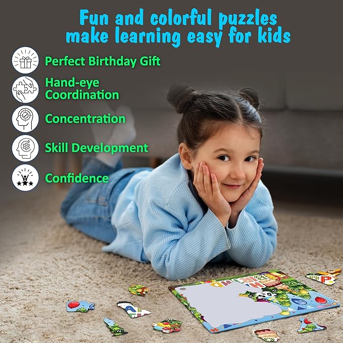 Just Smarty Happy Birthday Puzzles for Toddlers 1-3 | 19 Pieces Mini Puzzles | Birthday Puzzle for Boys and Girls | Preschool Puzzles | Kids Puzzles | 3-5 Years Toddler Birthday Gift | Shaped Puzzles
