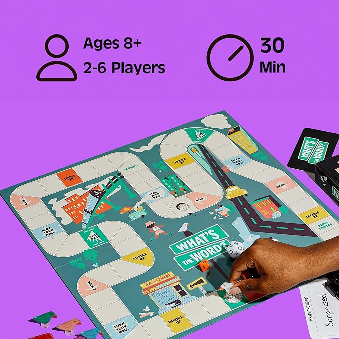 What's The Word, Party Board Game for Anyone Who Loves a Good Brain Teaser, 2-6 Players, Ages 8+ Years, 30-Minute Game Play, CB Games