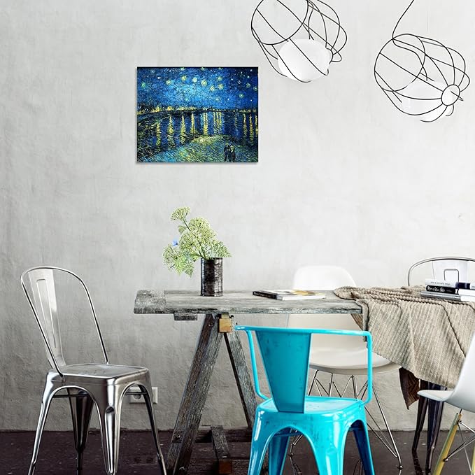 Wooden Jigsaw Puzzles, Wooden Puzzles for Adults, Starry Night Over The Rhone Unique Shape Wood Puzzles, 200 Pcs, Vincent Van Gogh Star Wall Art Decoration for Home