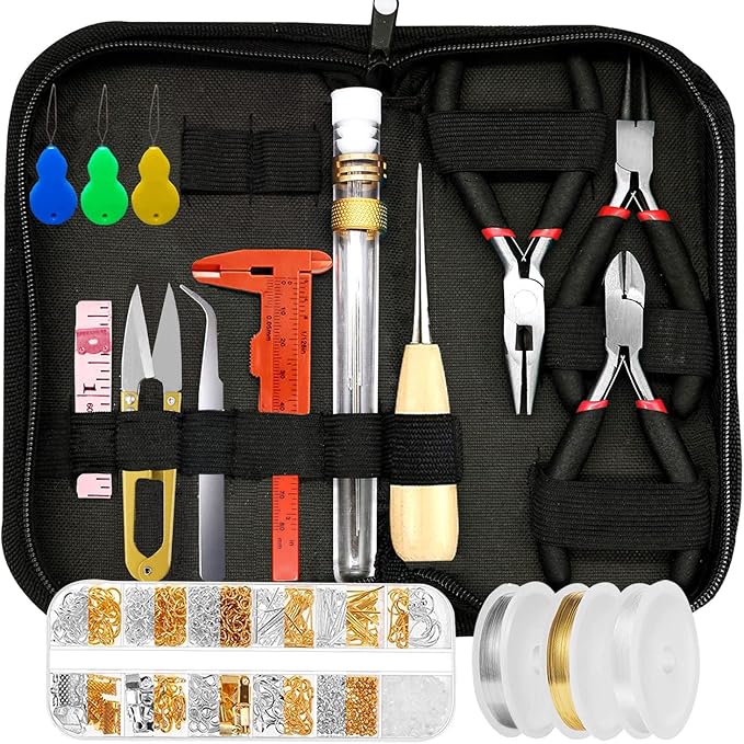 MONVICT Jewelry Making Supplies Kit - 24 + 845 Pcs Jewelry Making Tools for Repair, Crafting, Earring, Ring, and Beading