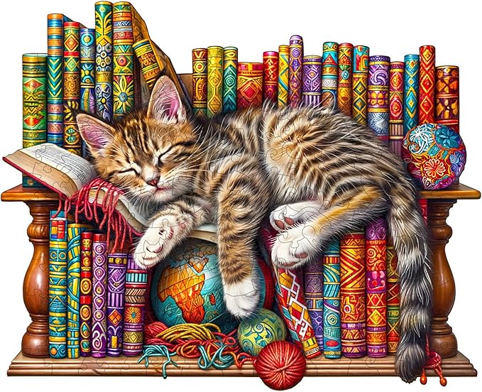 Wooden Puzzles for Adults - Dreamy Cat Wooden Jigsaw Puzzle - Unique Animal Shaped Wood Puzzles Adult - Christmas Birthday Gifts for Adults/Friends/Family - 280pcs 13.4 * 10.8in