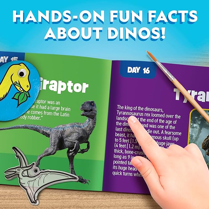 NATIONAL GEOGRAPHIC 2025 Dinosaur Advent Calendar - Christmas Countdown Calendar with 24 Dino Activities & Figures, Paint A Dinosaur Racer, Create a Clay T. Rex, Excavate a Dino Tooth Replica & More