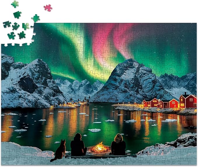 500 Piece Jigsaw Puzzle for Adults and Teens and Kids Winter Fun Best Gift Happy Games Aurora