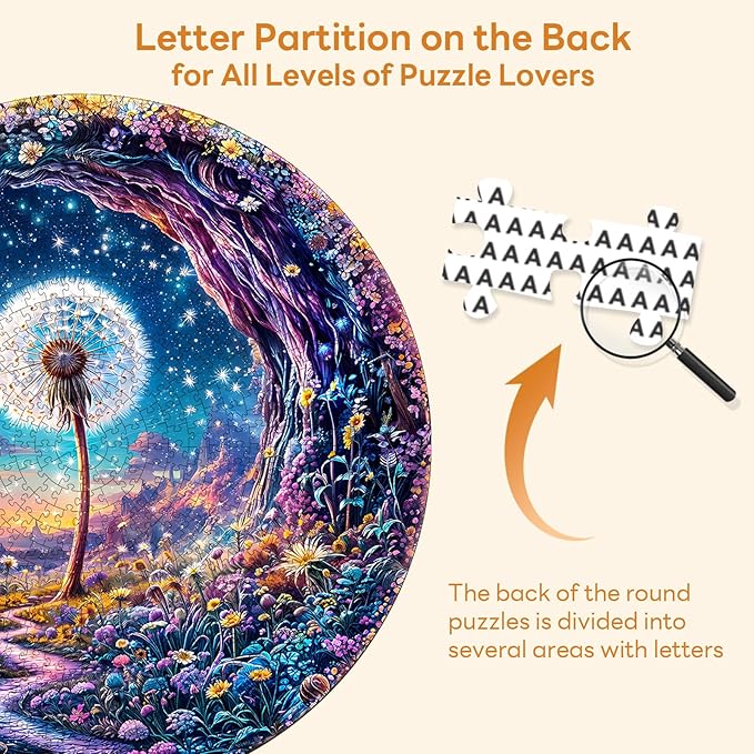 Masseruon 1000 Piece Puzzle for Adults, 26.6 * 26.6in Dandelion Garden Puzzle for Adults, 1000 Pieces Flat Puzzles with 3D Visual Effect When Completed, Adult Puzzles Games