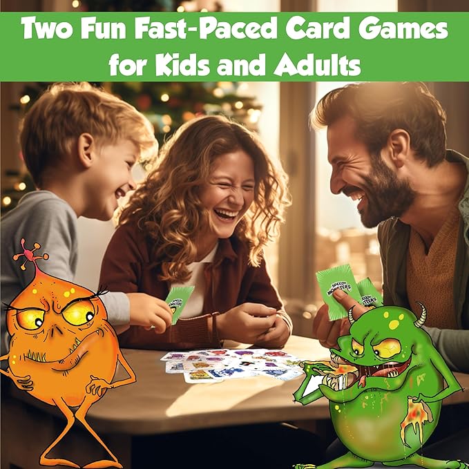 Speedy Monsters - Kids Card Games Ages 4-8, 8-12, Fun, Matching Card Games for Kids 8-12. Speed Color Monster Game, Reflex & Strategy Game for Travel& Game Night with Cute Monster Cards, 2-6 Players