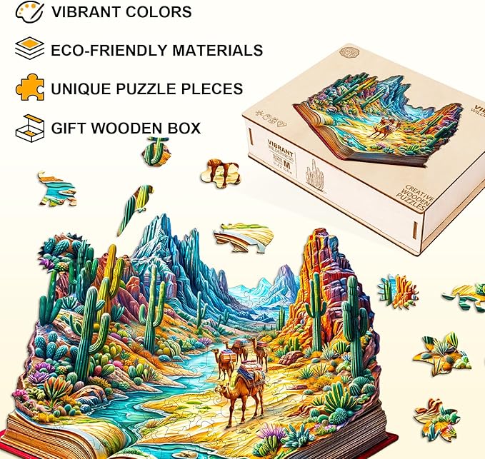 Wooden Puzzles for Adults, Wooden Jigsaw Puzzles for Adults Kids, Vibrant Wilderness Unique Shaped Wood Puzzles Adult, Creative Gifts for Friends Family Game, Home Decor(11.4 * 10.6in 170pcs)