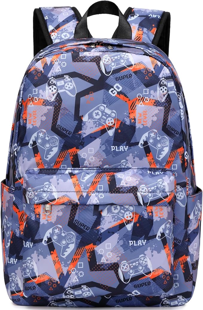 JIANYA Backpack for School, Water Resistant Bookbags Kids School Backpack with Lunch Box, Grey