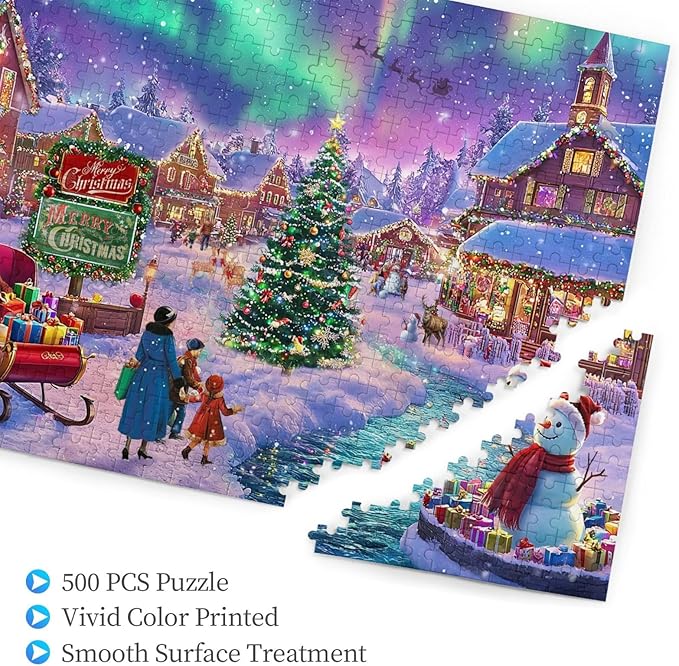 Christmas Puzzles for Adults 500 Pieces Funny Christmas Style Puzzles for Adult Challenging Puzzle Games for Family