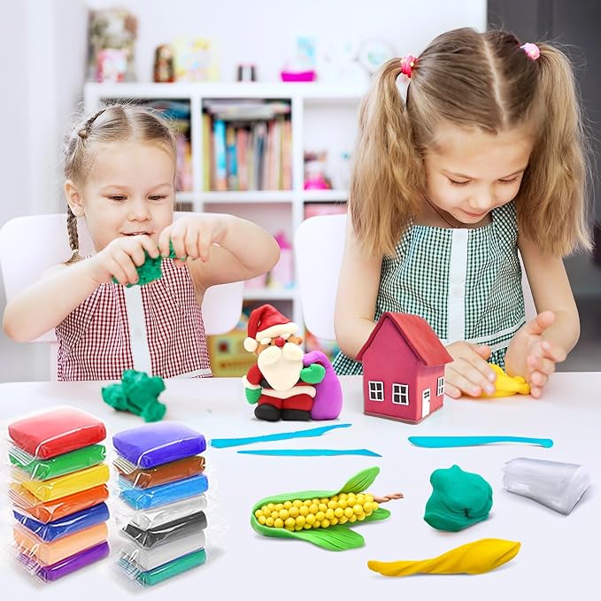 ESSENSON Air Dry Clay 50 Colors, Modeling Clay for Kids, DIY Molding Magic Clay, Gift for Kids