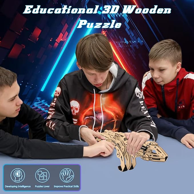 ARMPAL Mechanical Claw Model Kit 3D Wooden ClawBot Puzzle for Adults and Teens Self-Assembly Robot Arm Building Kits to Build Laser-Cut Wooden Puzzle Mechanical Toy Realistic Robot Toy Gifts