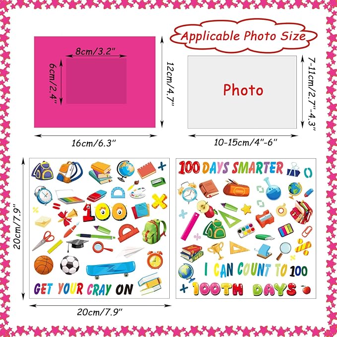 30 Packs 100th Day of School Picture Frame Craft Kits for Kids 100 Days DIY Art Craft 100th Day of School Party Decoration Favor Home Classroom Game Activities