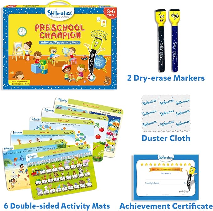 Skillmatics Preschool Champion, Fun Learning Activities, Educational Toy and Game, Gifts for Ages 3, 4, 5, 6