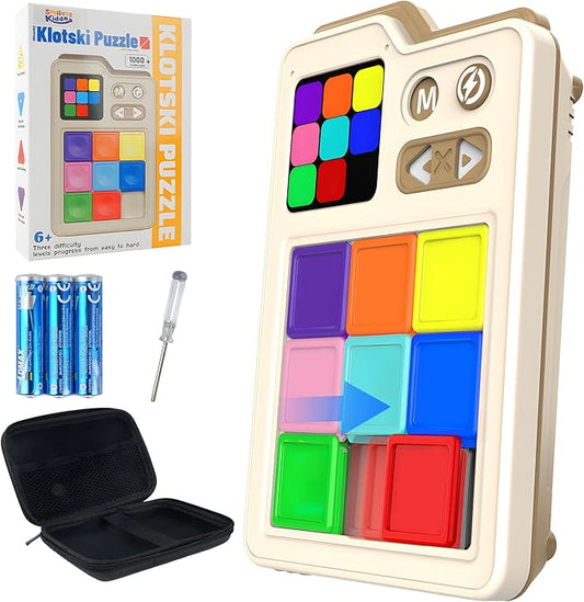 SMILESSKIDDO Super Slide Puzzle Games, Original 1000+ Challenges & 3 Modes, Brain Teaser Puzzle, Super Electronic Sliding Puzzles Toy Gifts for Kids & Adults, Fun Unblocking Logic Game