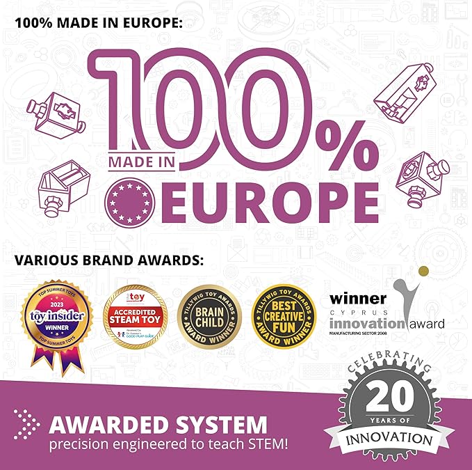 Engino- STEM Toys, Newton's Laws Inertia, Kinetic & Potential Energy, Building Toys for Kids 9+, Creative Engineering Kit, STEM Projects, Gifts for Boys (8 Model Options)