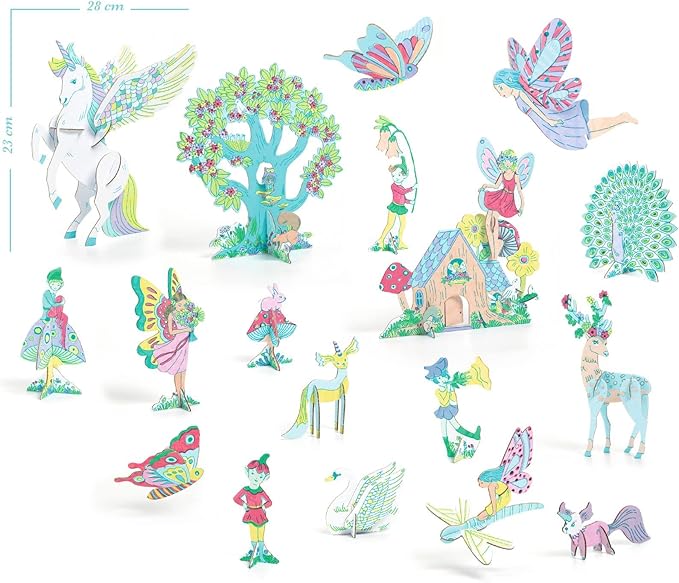 DJECO DIY Cap Fairy World Play Kit - Create Your Own Fairy World - Arts & Crafts for Kids - Fun & Creative for Family & Friends, Perfect for Gift for Children 5+ Years Girls & Boys