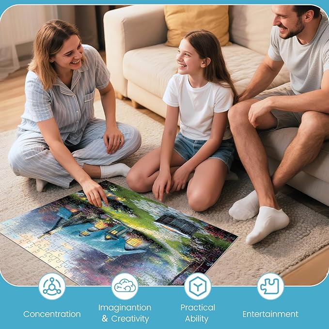 300 Piece Puzzles for Adults, Charming Cottage Jigsaw Puzzles with Flowers and Trees, Relaxing 300 Piece Puzzle, Perfect for Family Time, Wall Decor, Gift for Adults, Kids, Seniors, 20.5 x 15 in