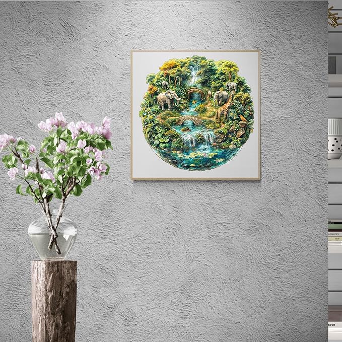 Wooden Puzzles for Adults - Spherical Forest Wood Puzzles Adult - Unique Animal Shape Wooden Jigsaw Puzzles for Adults - Birthday Gifts for Puzzle Lovers, Family (11.4 * 11.3in)