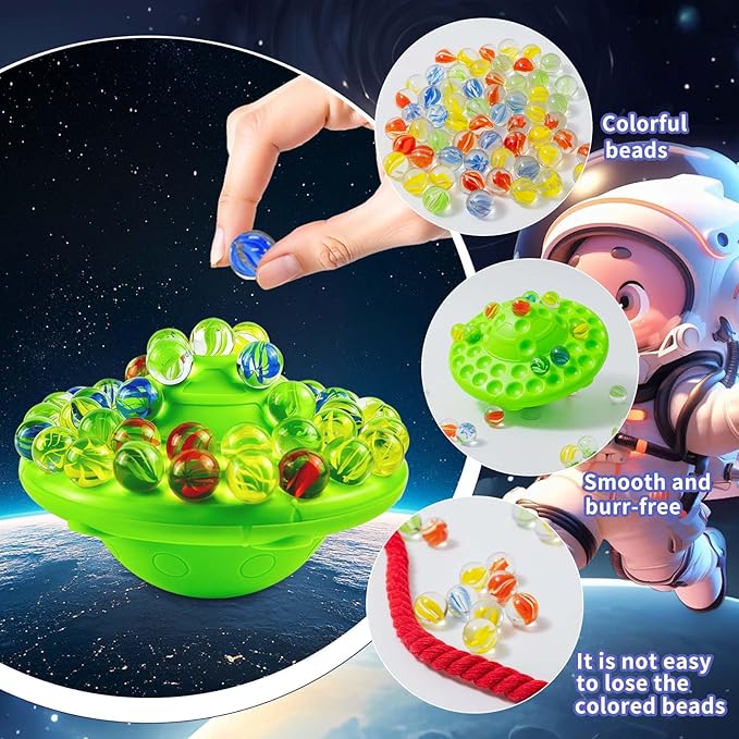Marble Balance Board Game with 60 Glass Marbles & Storage Base - Fun Family Board Game for Adults, Party Game for 1-4 Players | Educational STEM Toy & Birthday Gift Halloween Party Favors for Kids