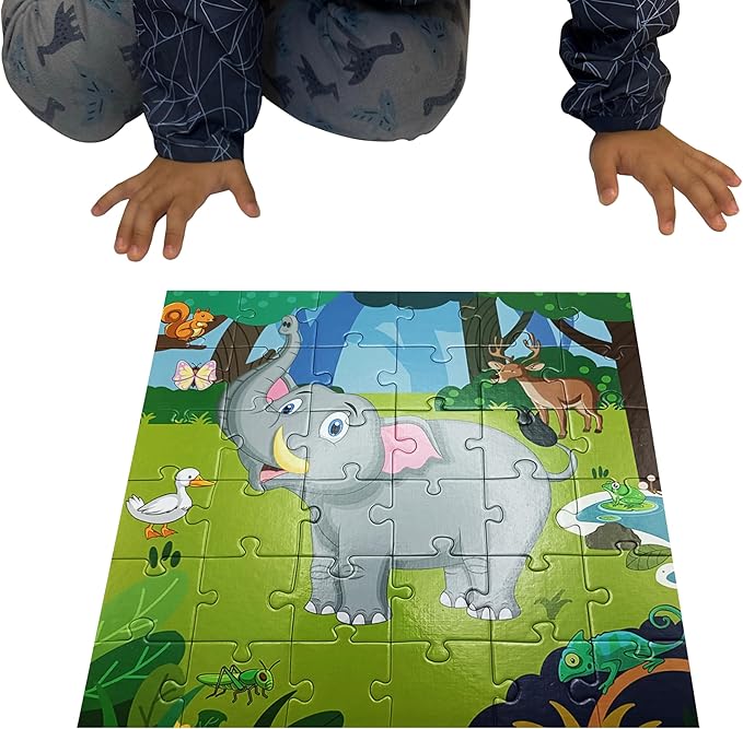Elephant Floor Puzzle for Kids,Animal Jigsaw Large Puzzles 36Piece Puzzle for Toddler Ages 3+,Children Learning Preschool Educational Toys,Gift for 3+ Years Old (Elephant)