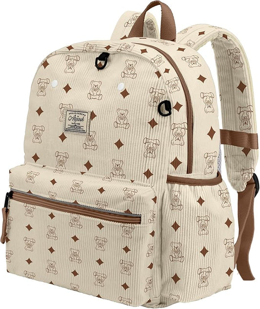 Corduroy Toddler Backpack for Boys & Girls 2-5: Cute Kids Preschool Backpack - 13.5" H Fit Folder