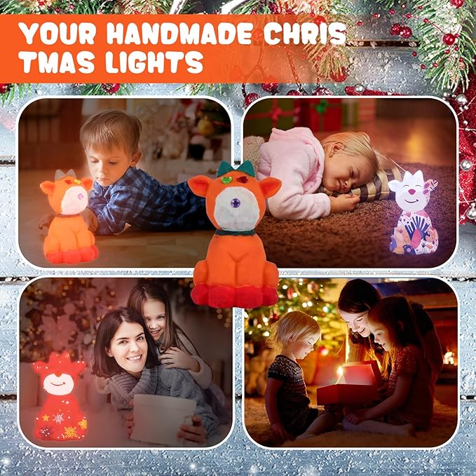 Paint Your Own Deer Lamp Kit,Art Supplies Arts and Crafts for Kids Ages 8-12,Girls 8-12,Night Light Kids Crafts Ages 4-8,Birthda Gift (Deer)