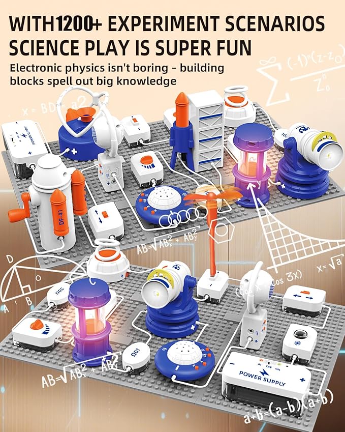 Science STEM Kits for Kids, Electronics Exploration Kit, 66 Pcs DIY Circuit Parts, Over 1200+ Projects, STEM Educational Toy Gifts for Kids Ages 6+, Full Color Project Manual