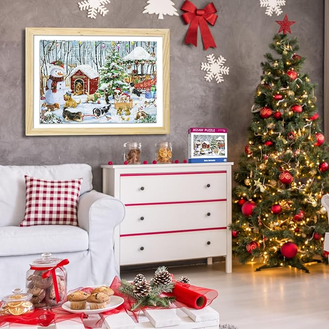 100 Piece Christmas Puzzle for Kids Ages 4-6 6-8 8-10 Christmas Ideal Gift for Boys Girls Jigsaw Puzzles 100 Pieces for Seniors(Cute Animals)