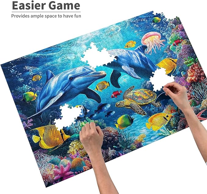 Jigsaw Puzzles 1000 Pieces for Adults,Families (Sea World) Underwater Ocean Floor Puzzle Underwater World Jigsaw Puzzles 1000 Pieces Scene Challenging Puzzle Pieces