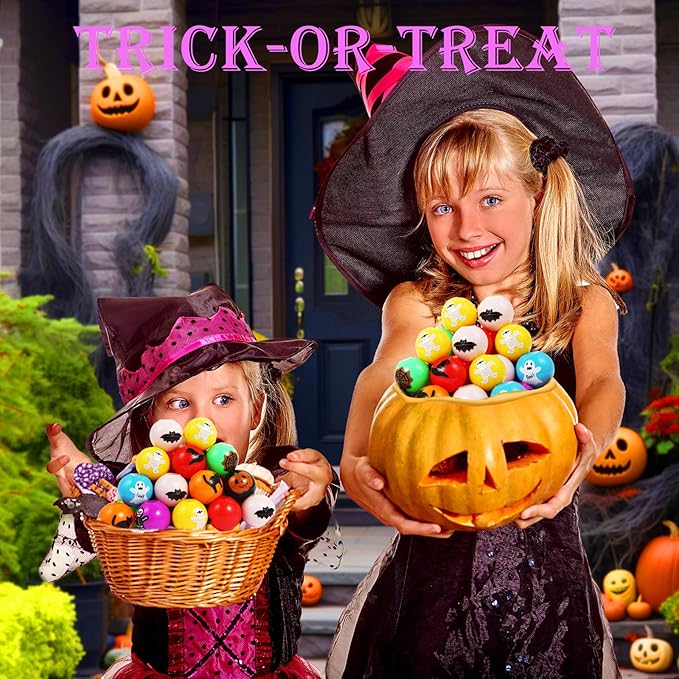 24 Pcs Halloween Mini Fidget Spinners Ball Toys for Kids Adults Halloween Trick or Treat Goodie Bag Fillers Treasure Box Toys for Boys Girls Halloween Party Favors Classroom Prizes