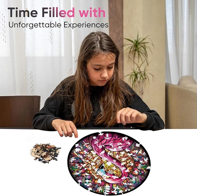 Wooden Puzzles for Adults, Flamingo Jigsaw Puzzles, Unique Shape Adult Puzzles, Irregular Christmas Thanksgiving Gifts for Family Friend(11.2 * 11.2 in-200pcs)