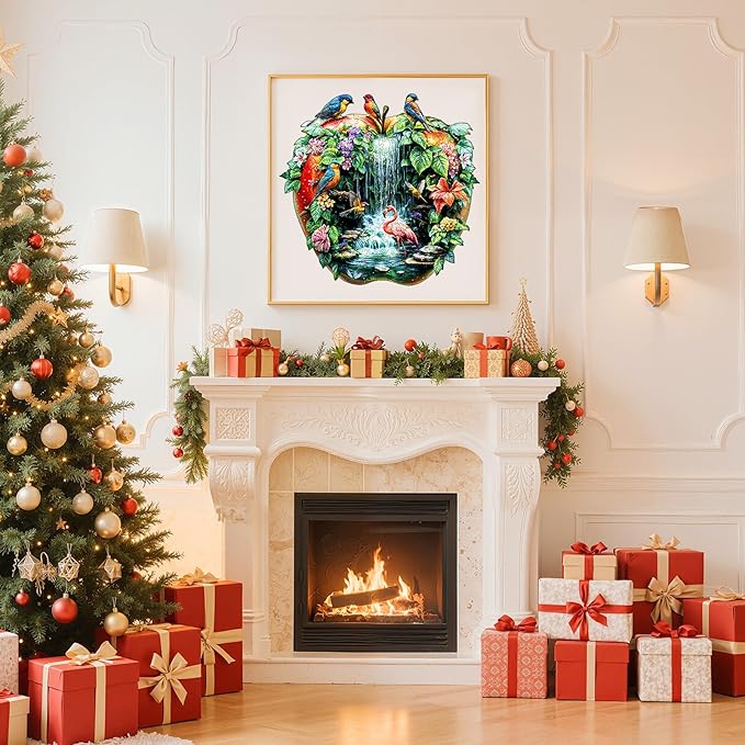 Wooden Puzzles for Adults - Paradise Garden Wooden Jigsaw Puzzle, Unique Animal Shaped Wood Puzzles Adult, Christmas Birthday Gifts for Friends/Family, Home Decor 11.4 * 10.9in 180pcs