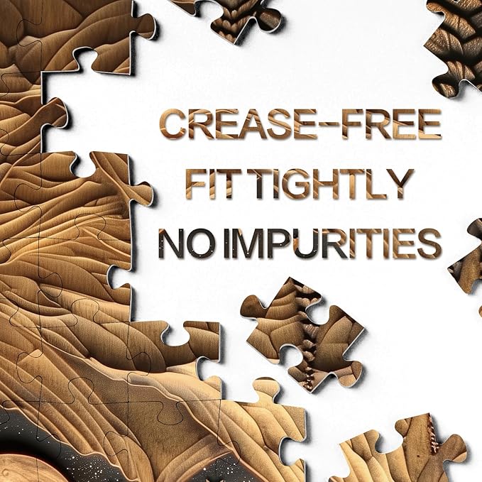 3D Mountain Puzzles for Adults 1000 Pieces, Challenging Forest Nature Puzzle, Art Landscape Tree Moon Jigsaw Puzzles