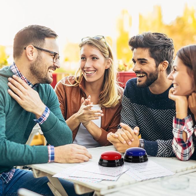 Baby Shower Friendly Feud Game with 2 Answer Buzzers, Feud Card for Family Game Night Fun Trivia Quiz for Party Office Class Groups Team Building